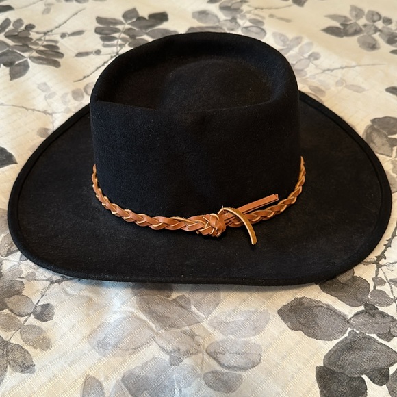 Men’s Coburn Black 100% Wool Western Hat - Picture 2 of 6